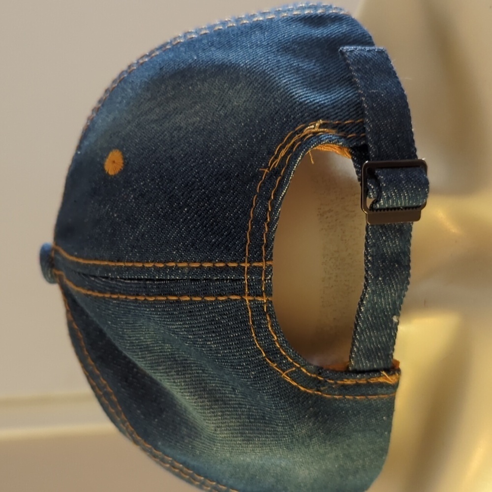 - Denim Rhinestones Butterfly Cap - Picture 4 of 5
